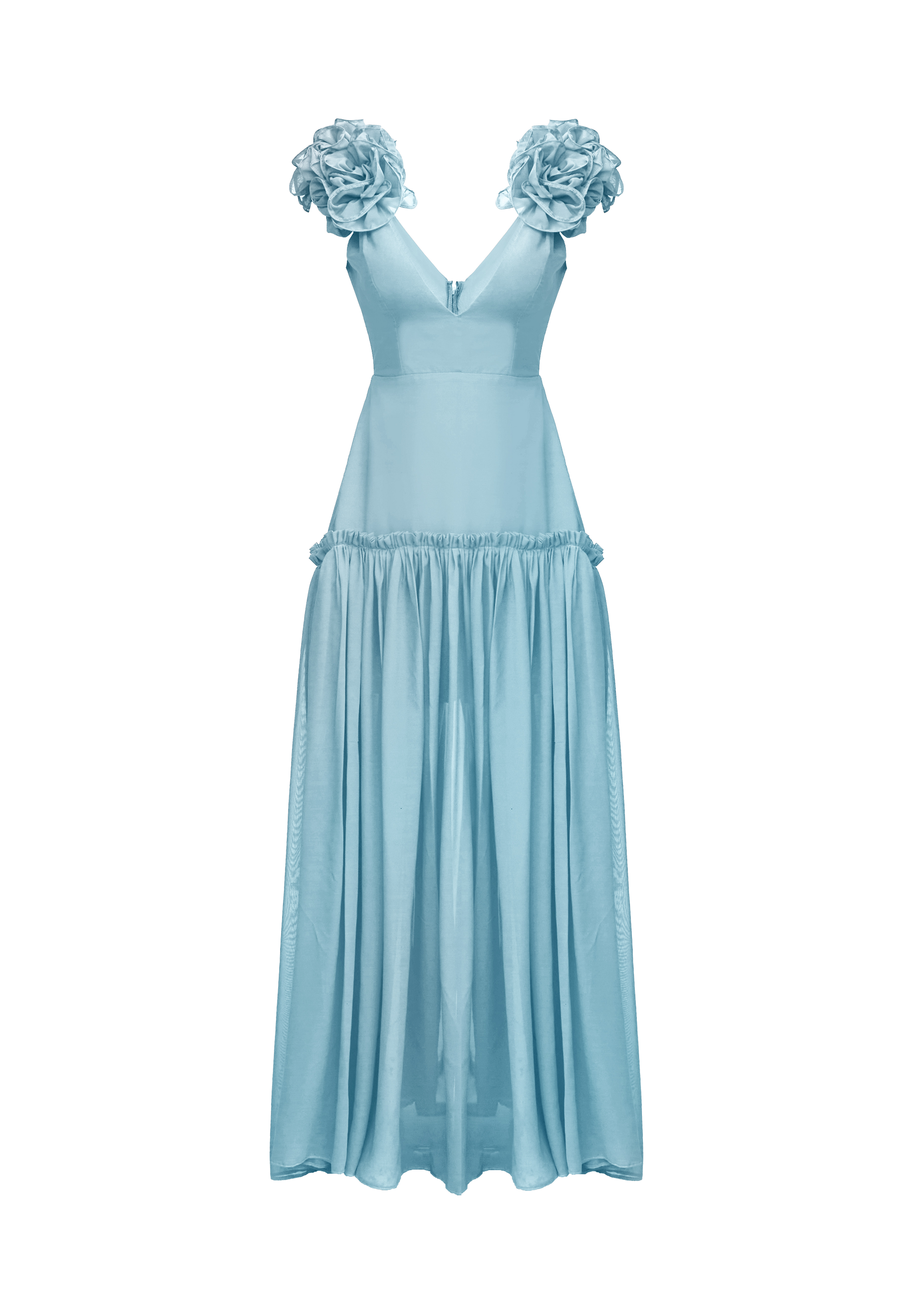 LOLA Chiffon Midi Dress Sky Blue JEWELJEMILA LOLA Chiffon Midi Dress Sky Blue JEWELJEMILA